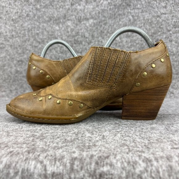 ✅Born Womens Sz 8M✅EU39 Western Studded Leather Ankle Booties Block Heel W11991 - Picture 11 of 12